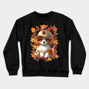 Autumn With Nederlandse Kooikerhondje Crewneck Sweatshirt